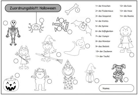 Halloween Vocabulary (German)