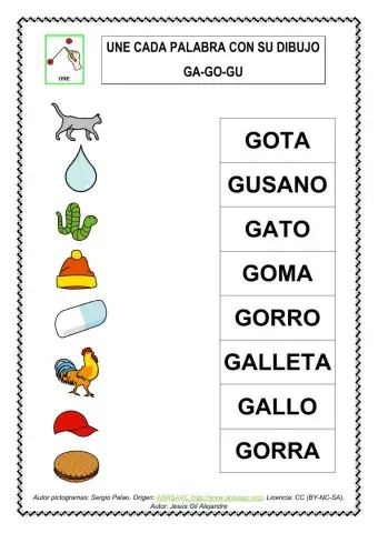 Unir dibujo y palabra