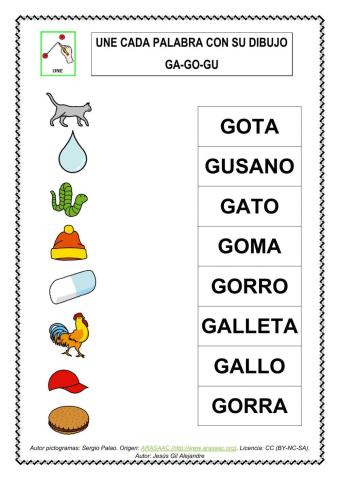 Unir dibujo y palabra