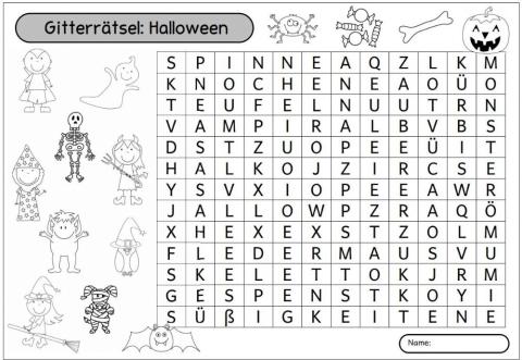 Halloween Vocabulary (German)