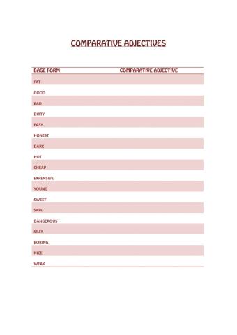 Comparative Adjectives