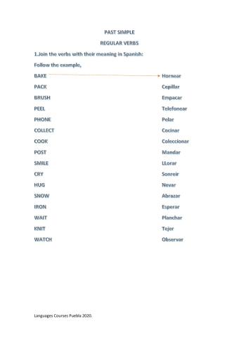 Past Simple Regular Verbs