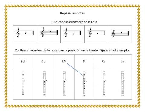 Notas en Flauta dulce