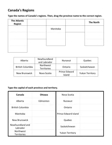 Canada's Regions and Capitals