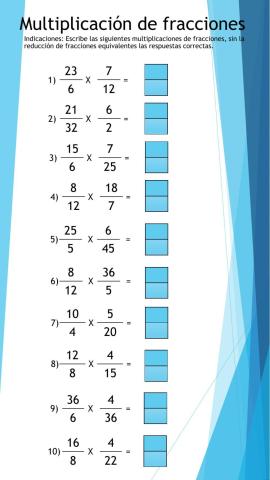 Multiplicación de fracciones