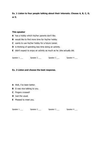 Listening comprehension