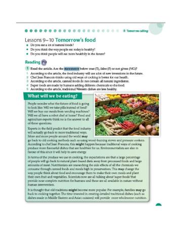 What will we be eating?