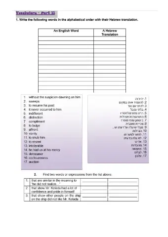 Mr. Kelada part 2-3 vocabulary and questions