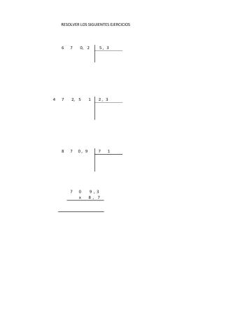 Operaciones con decimales