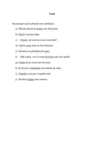 Cazurile substantivului