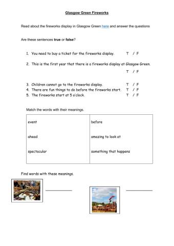 Reading about a Fireworks display