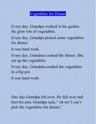 Vegetables for Dinner