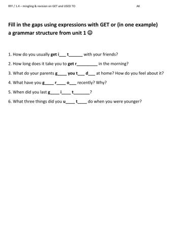 RFF - 1.4 - expresions with get (speaking)