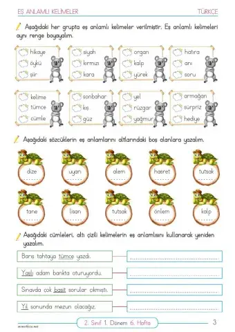 Eş anlamlı kelimeler