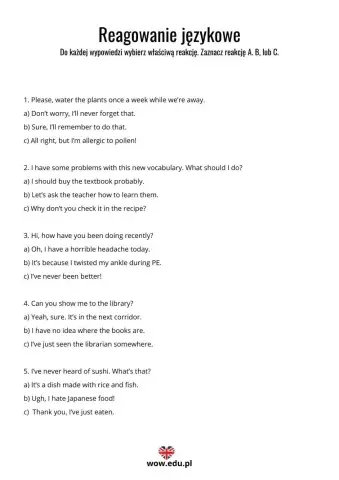 Reagowanie językowe