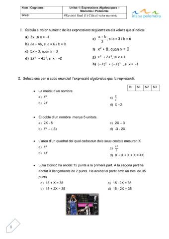 Expressions Algebraiques