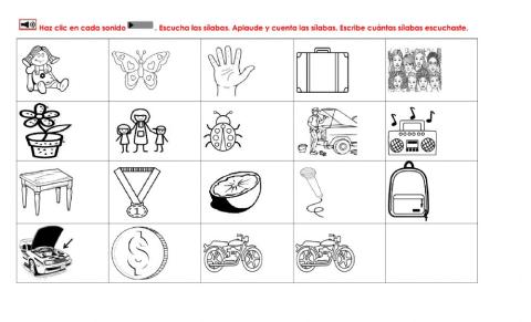 Aplaudir y contar sílabas Mm