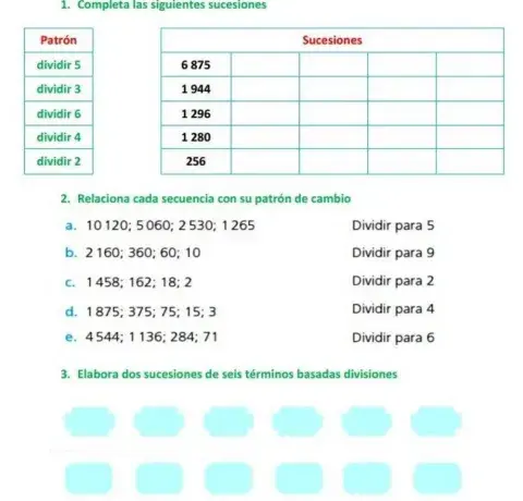 Sucesiones con división
