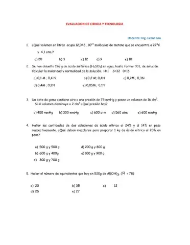 Evaluación de química