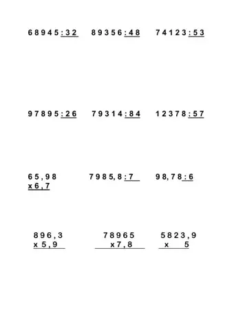 Divisiones y multiplicaciones 6º