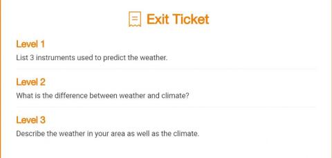 Weather vs climate exit ticket