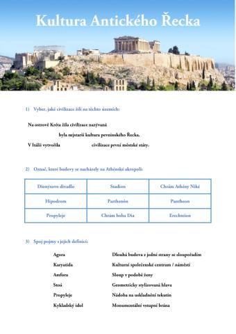 Pracovní list - Antické Řecko
