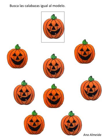 Halloween: Busca la calabaza igual
