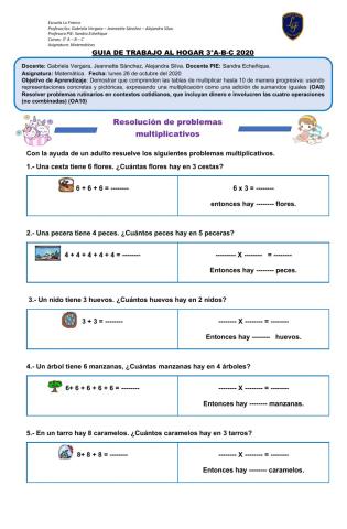 Resolución de problemas multiplicativos PIE