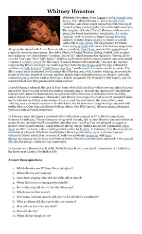 Whitney Houston's Biography