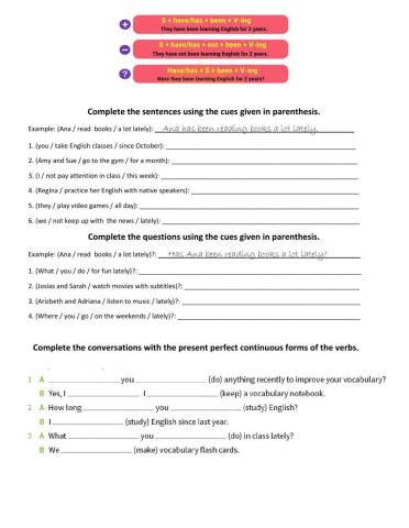 Present perfect continuous