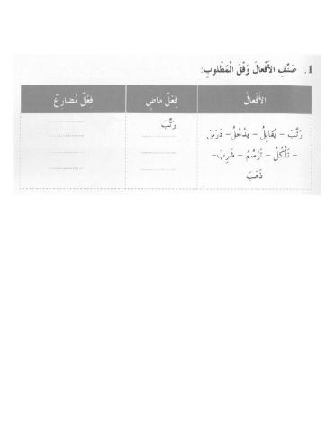 تدريب رقم 1 الفعل
