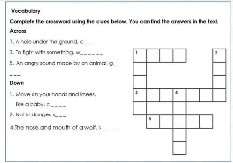 Grade 6 Animals Vocabulary