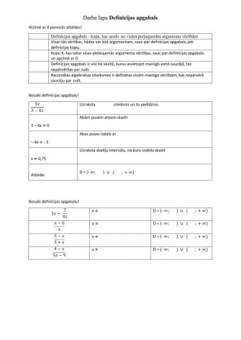 Definīcijas apgabals