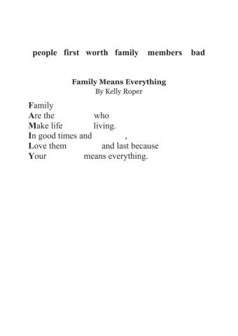 Family acrostic poem
