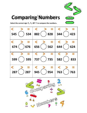 Comparing 3-digit numbers