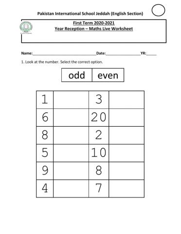 Odd and Even Numbers