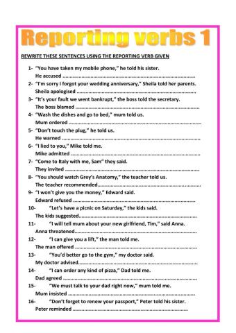 Reporting verbs