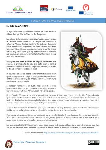 Comprensión lectora: El Cid