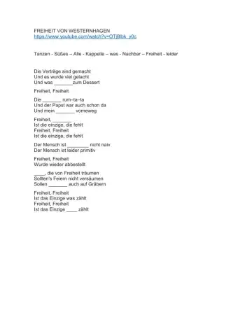 Lied Freiheit von Westernhagen