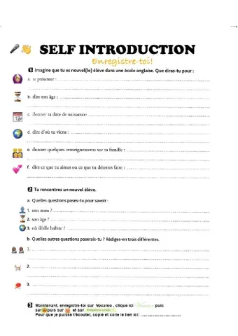 Self presentation recording