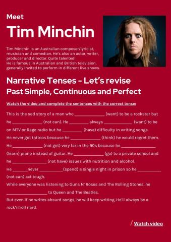 Narrative Tenses - Tim Minchin - Rock and Roll Nerd