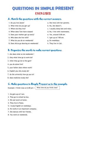 Questions in Simple Present