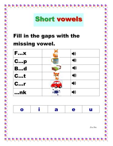 Short vowels