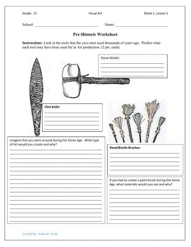 Pre-Historic Art Worksheet