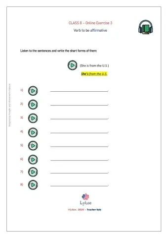 Verb to be Affirmative