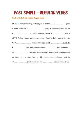 Past simple - Regular verbs