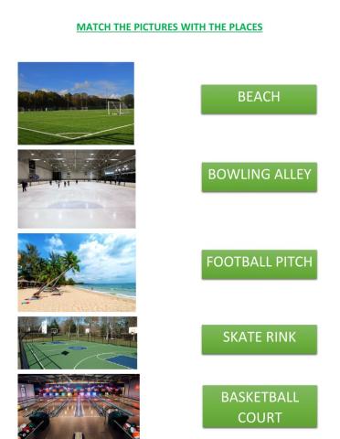 Match the sports facilities