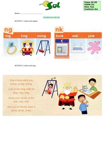 Sounds ng and nk