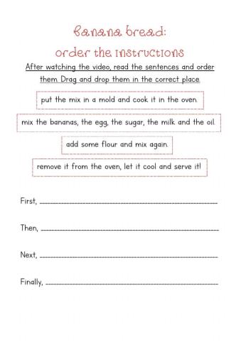 Banana bread recipe - order the instructions