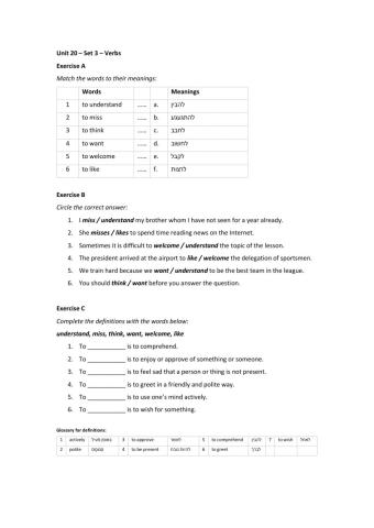 Band 1 (Core 1) - Unit 20 - Set 3